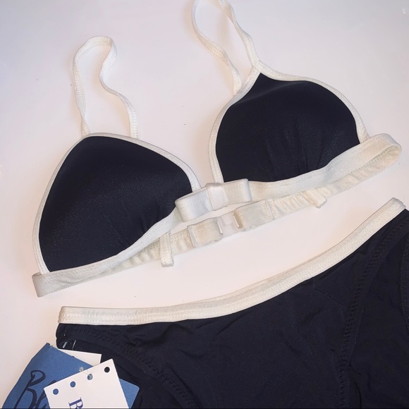 Other - NWT 80s Vintage Black & White Bow Bikini Set